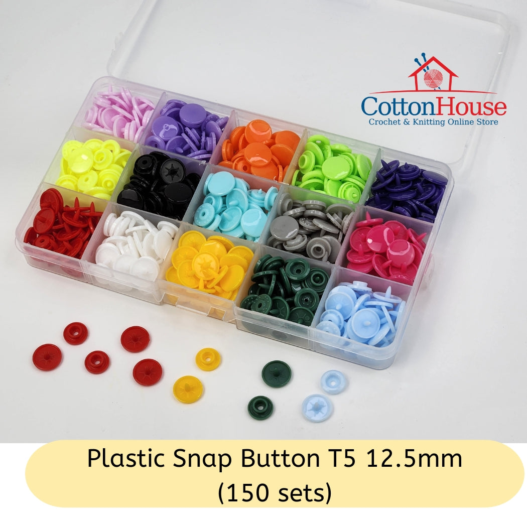 T5 12.5mm Snap Button Plastic And Plier Butang Ketip Plastik Set 150