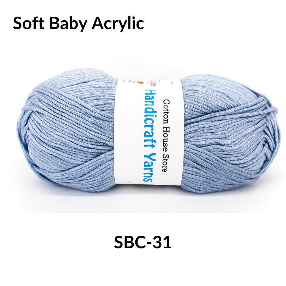 Soft Baby Acrylic 90-100g 2mm Benang Kait Yarn SBC