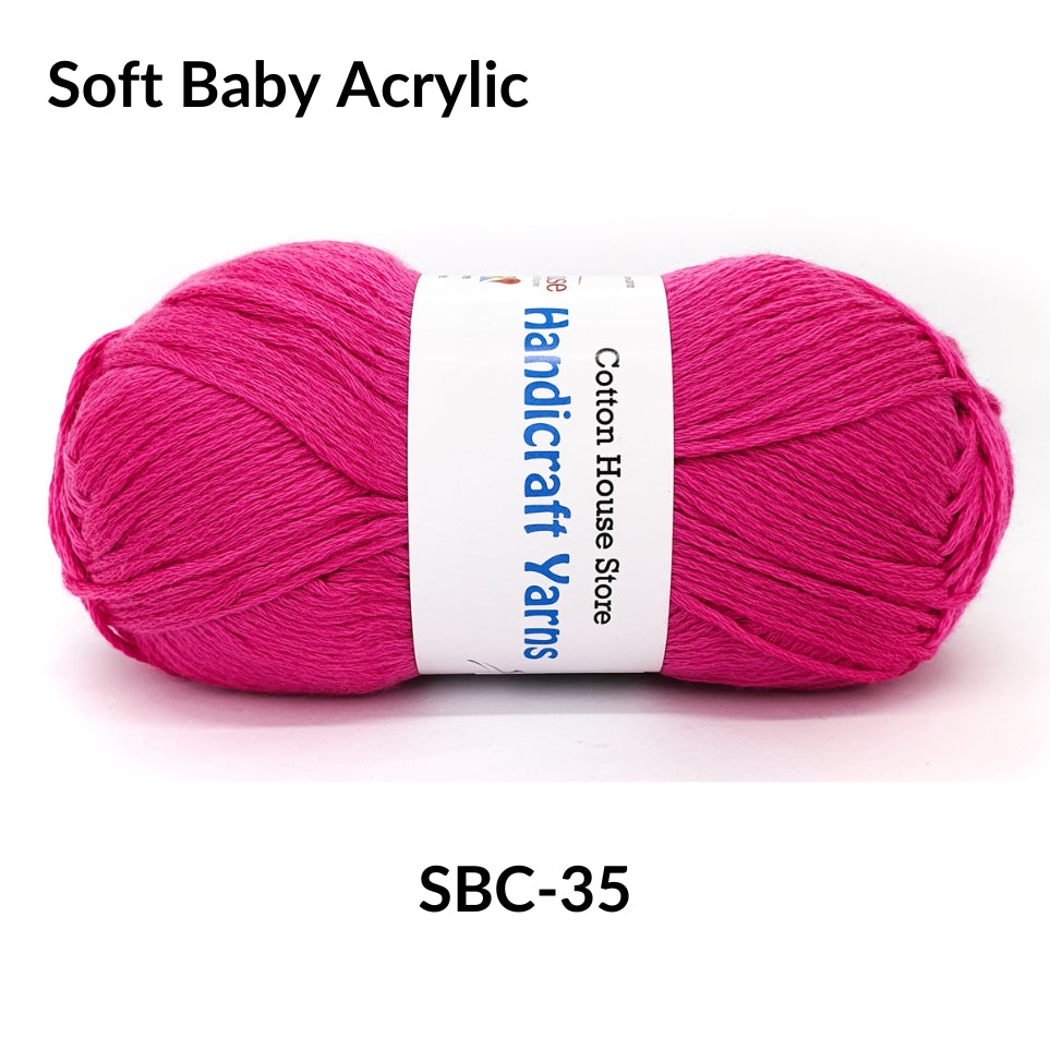 Soft Baby Acrylic 90-100g 2mm Benang Kait Yarn SBC