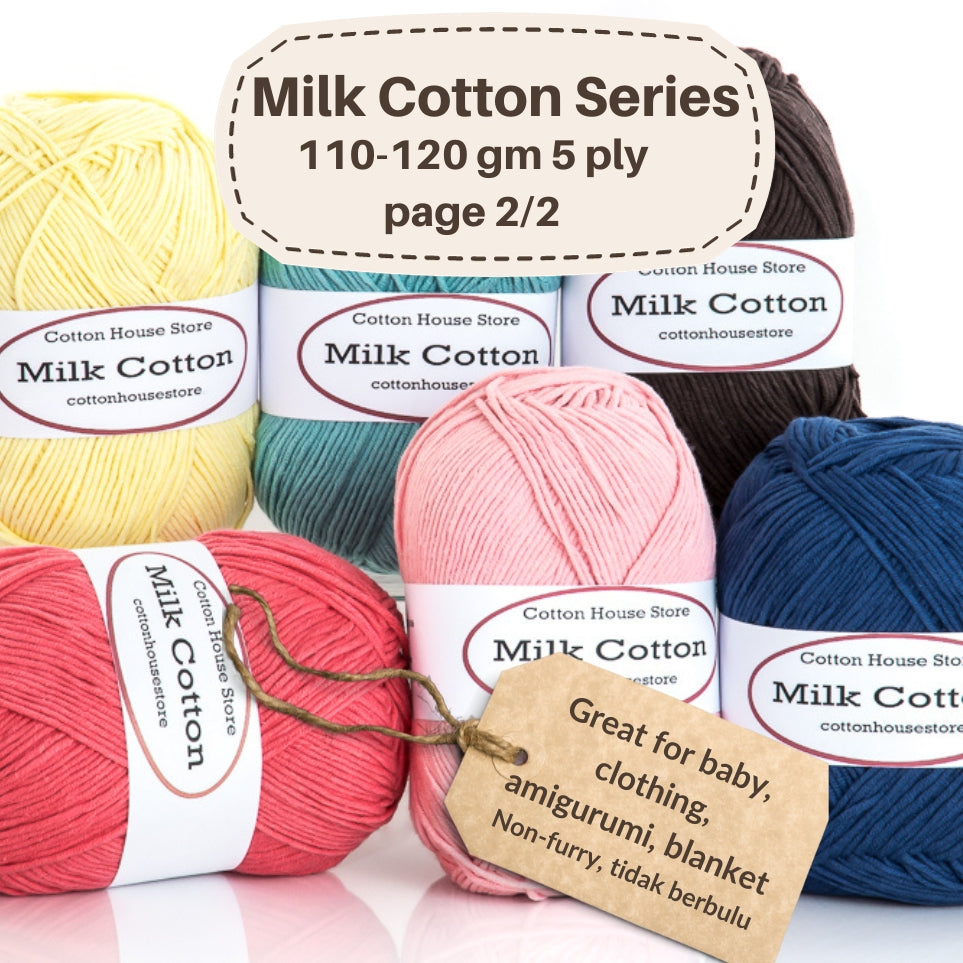 Milk Cotton Series 110-120g 5ply 2mm Amigurumi Baby Benang Kait Yarn Page02 MCS