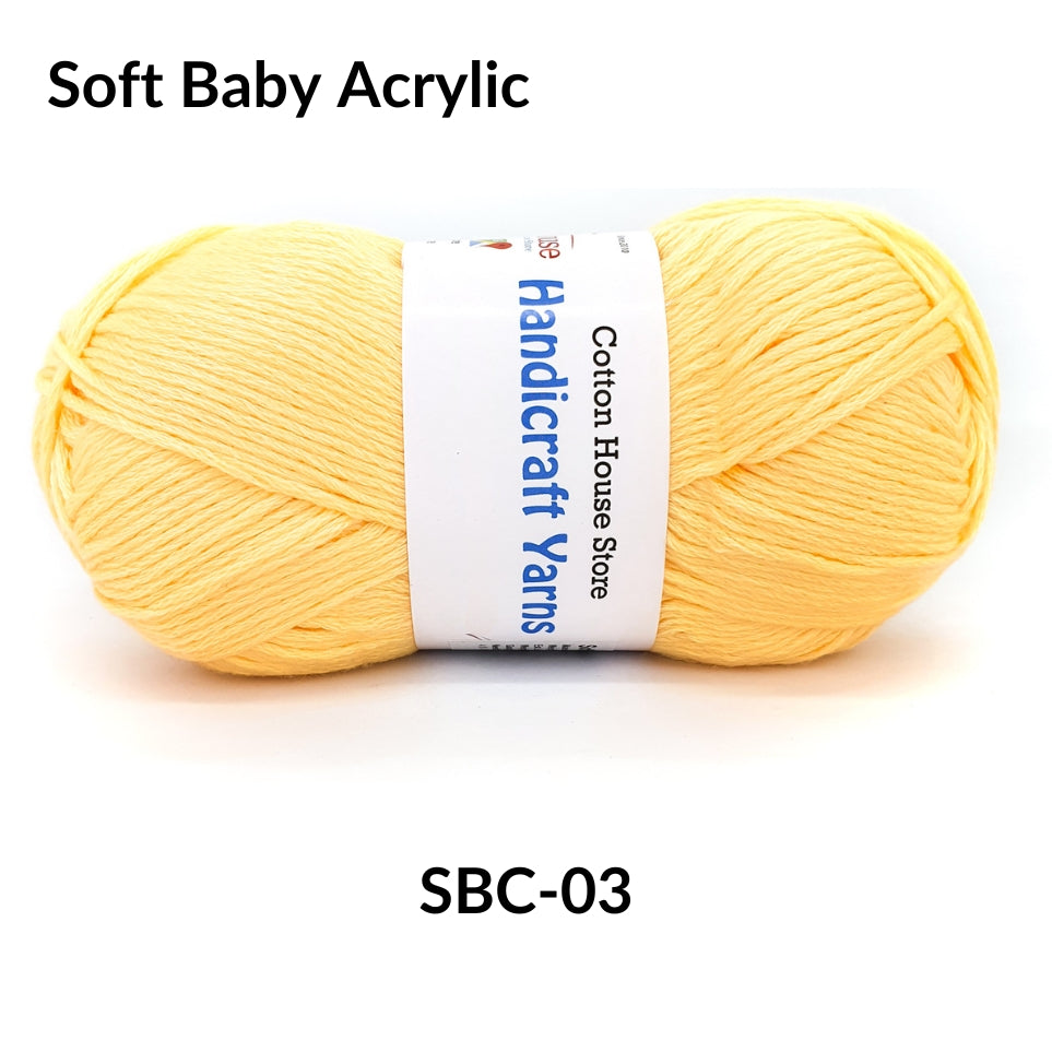 Soft Baby Acrylic 90-100g 2mm Benang Kait Yarn SBC