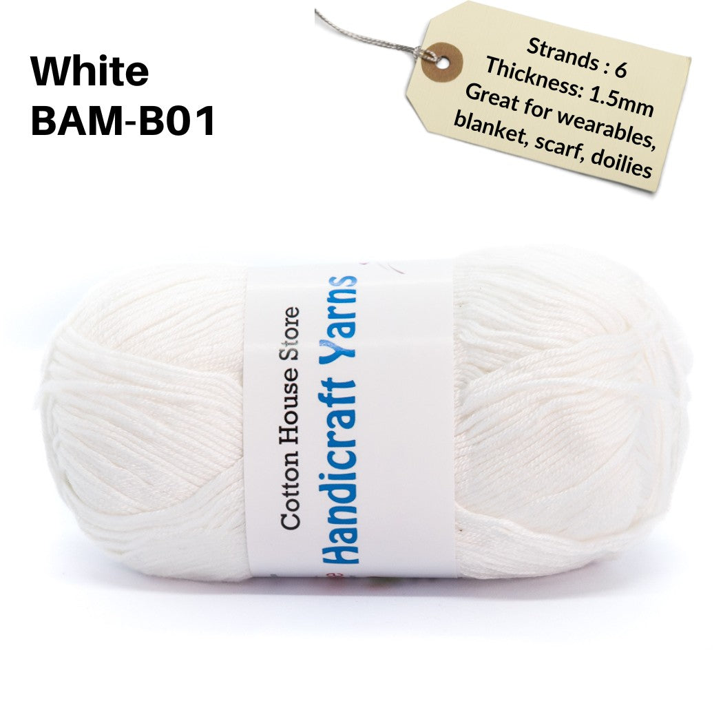 Bamboo 50g 40-50g 6 Strands 1.5mm Halus Nipis Benang Kait Yarn BAM