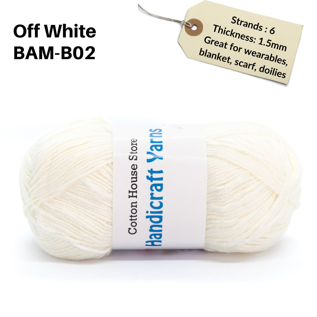 Bamboo 50g 40-50g 6 Strands 1.5mm Halus Nipis Benang Kait Yarn BAM