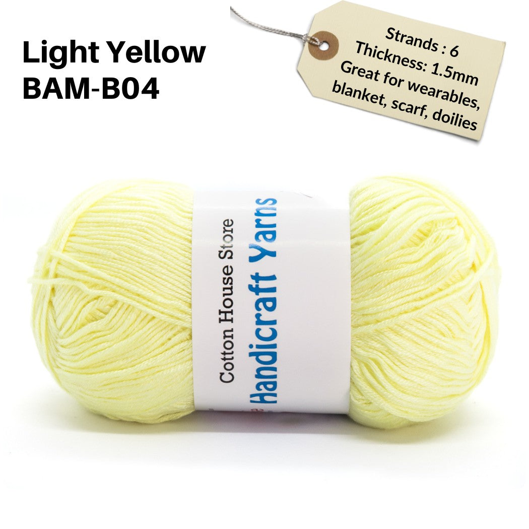 Bamboo 50g 40-50g 6 Strands 1.5mm Halus Nipis Benang Kait Yarn BAM