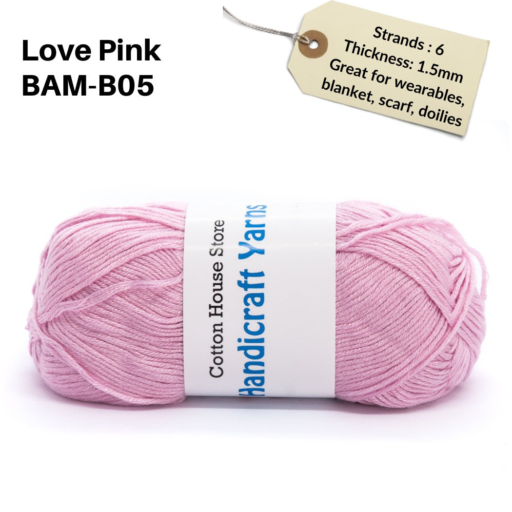 Bamboo 50g 40-50g 6 Strands 1.5mm Halus Nipis Benang Kait Yarn BAM