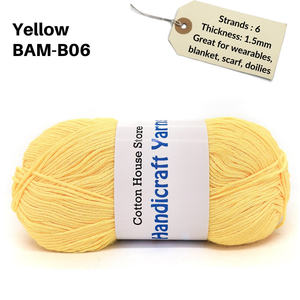 Bamboo 50g 40-50g 6 Strands 1.5mm Halus Nipis Benang Kait Yarn BAM