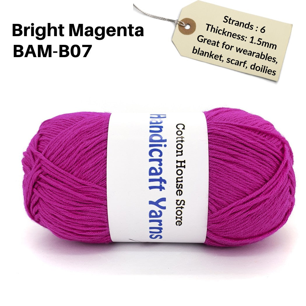 Bamboo 50g 40-50g 6 Strands 1.5mm Halus Nipis Benang Kait Yarn BAM
