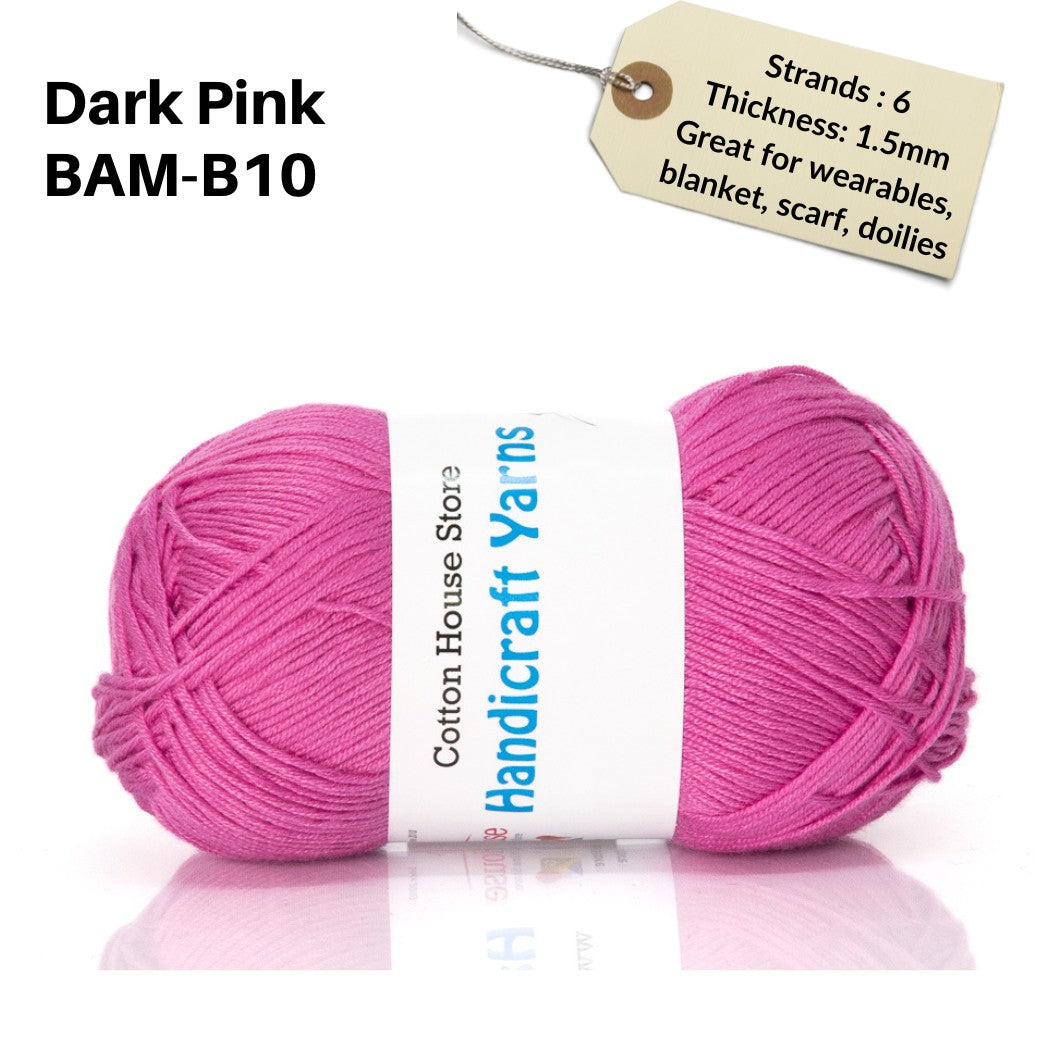 Bamboo 50g 40-50g 6 Strands 1.5mm Halus Nipis Benang Kait Yarn BAM