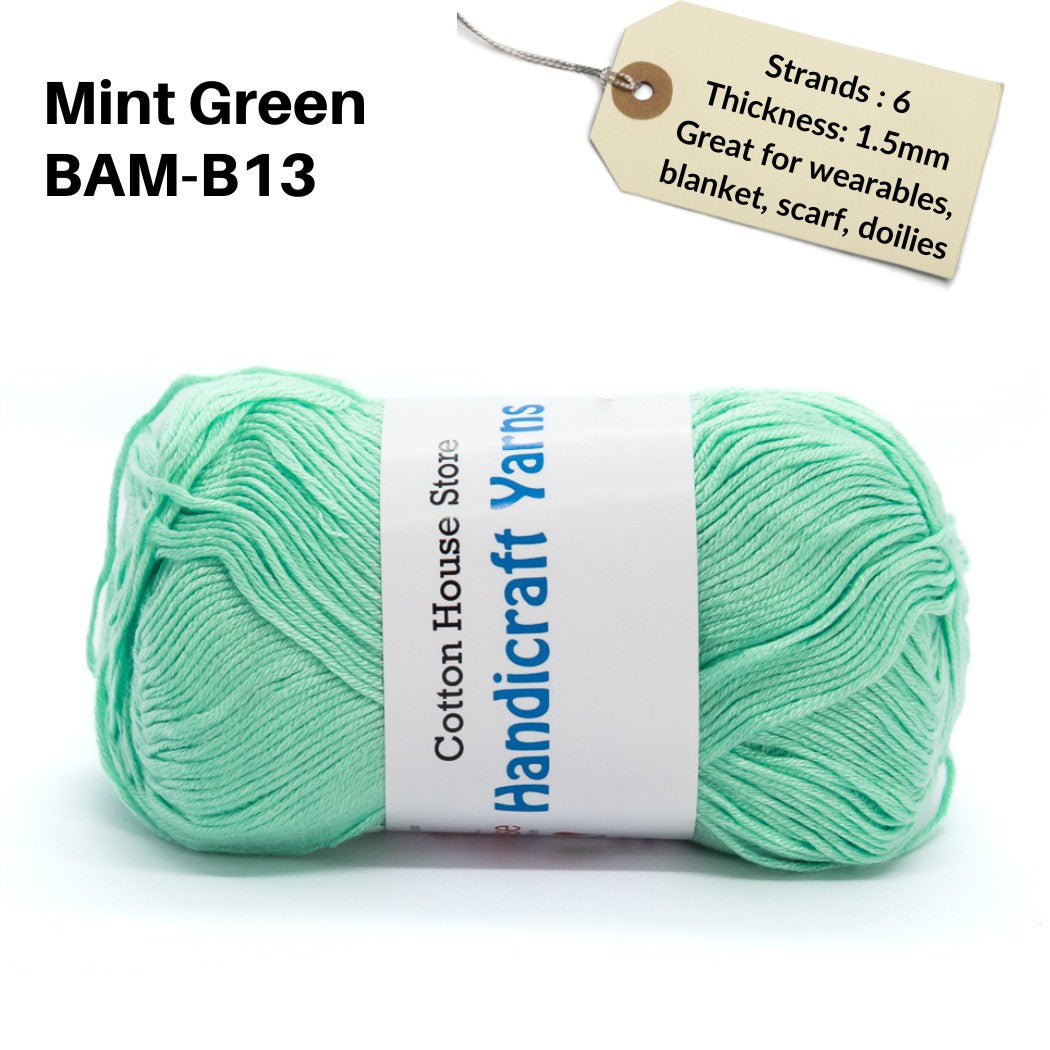 Bamboo 50g 40-50g 6 Strands 1.5mm Halus Nipis Benang Kait Yarn BAM