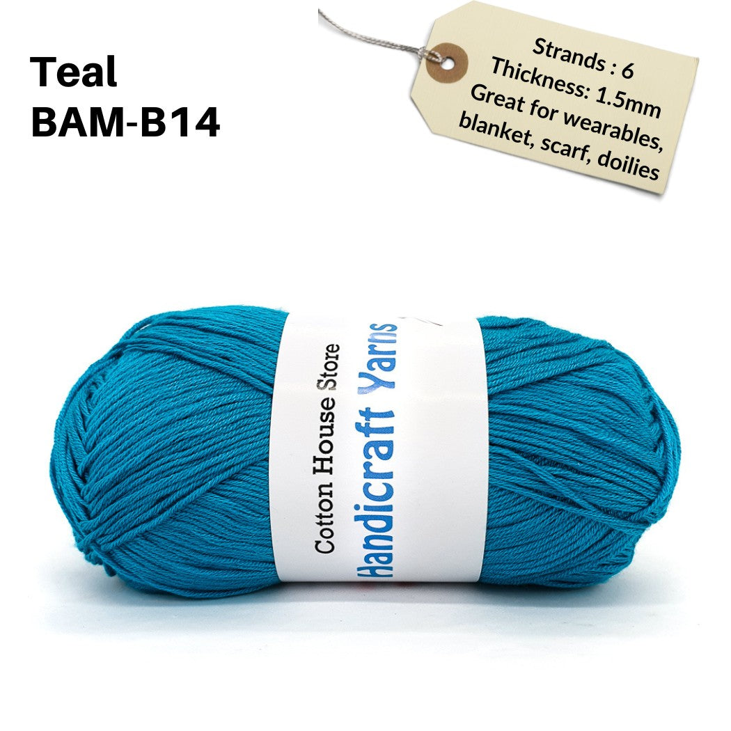 Bamboo 50g 40-50g 6 Strands 1.5mm Halus Nipis Benang Kait Yarn BAM