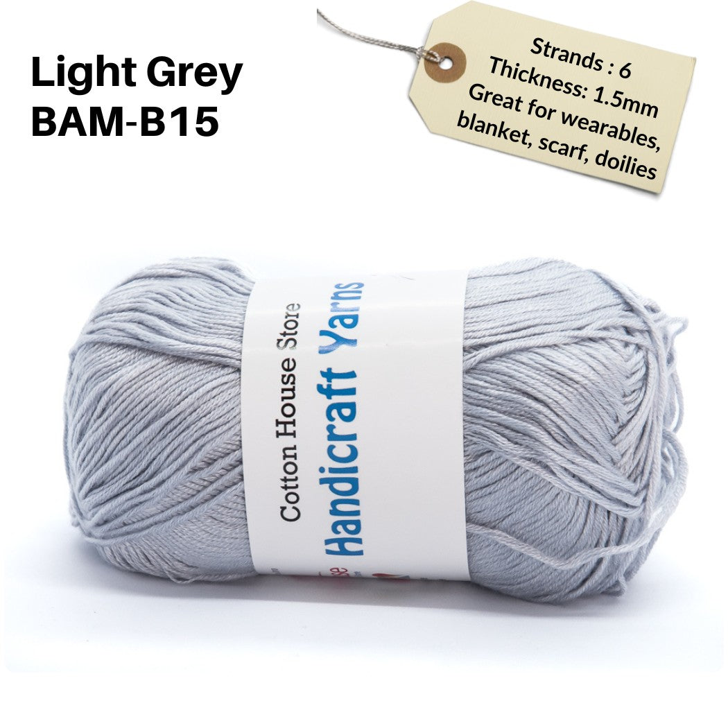 Bamboo 50g 40-50g 6 Strands 1.5mm Halus Nipis Benang Kait Yarn BAM