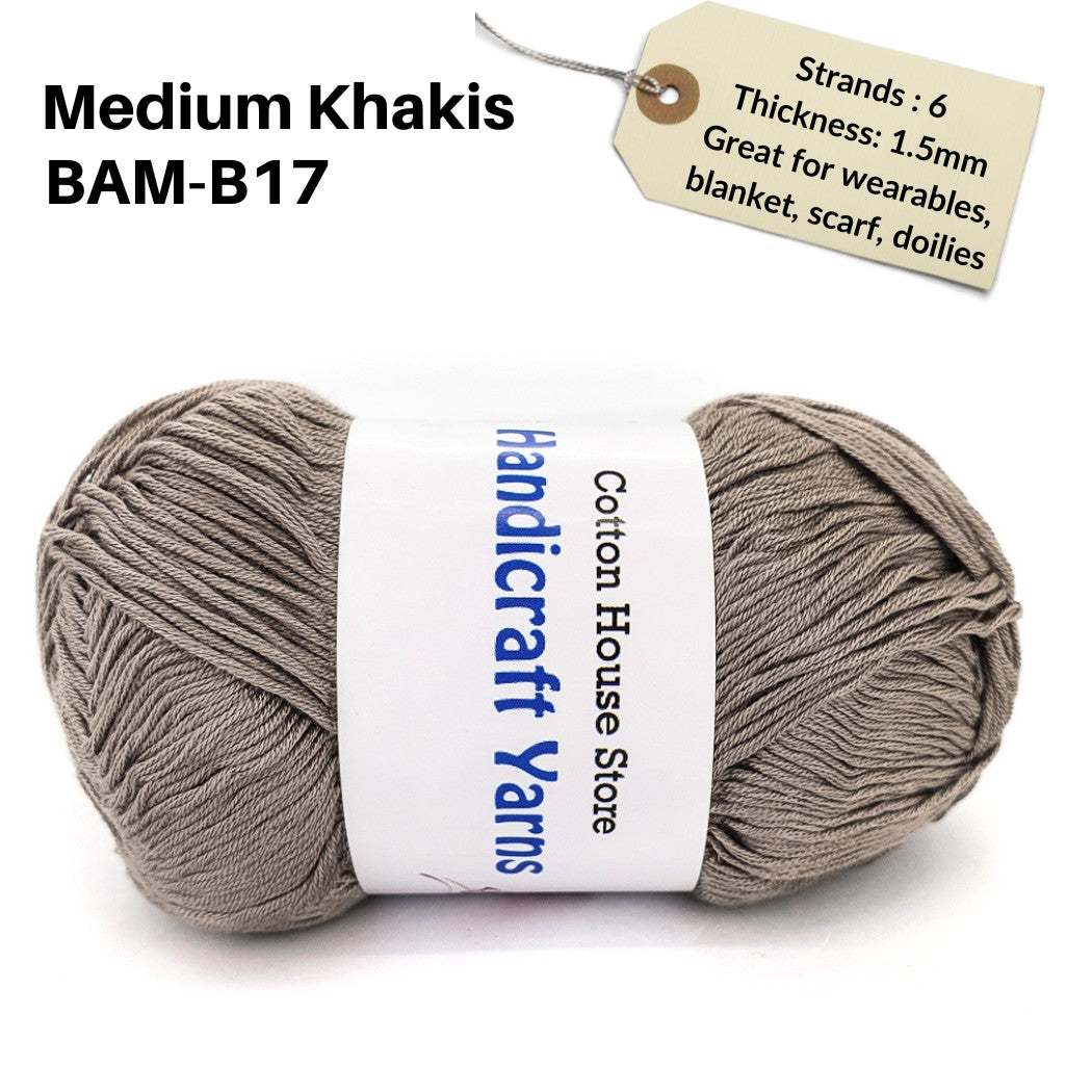 Bamboo 50g 40-50g 6 Strands 1.5mm Halus Nipis Benang Kait Yarn BAM