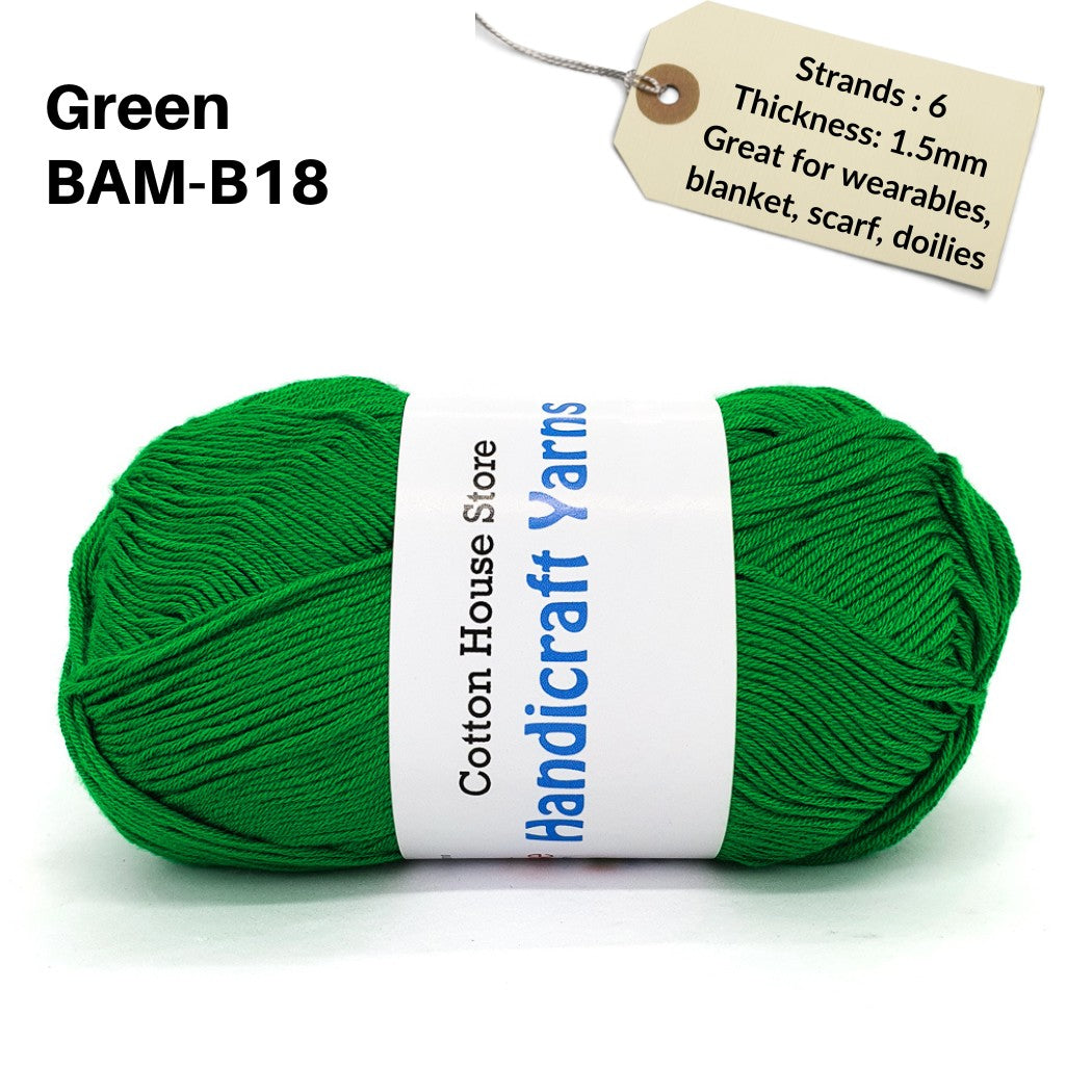 Bamboo 50g 40-50g 6 Strands 1.5mm Halus Nipis Benang Kait Yarn BAM