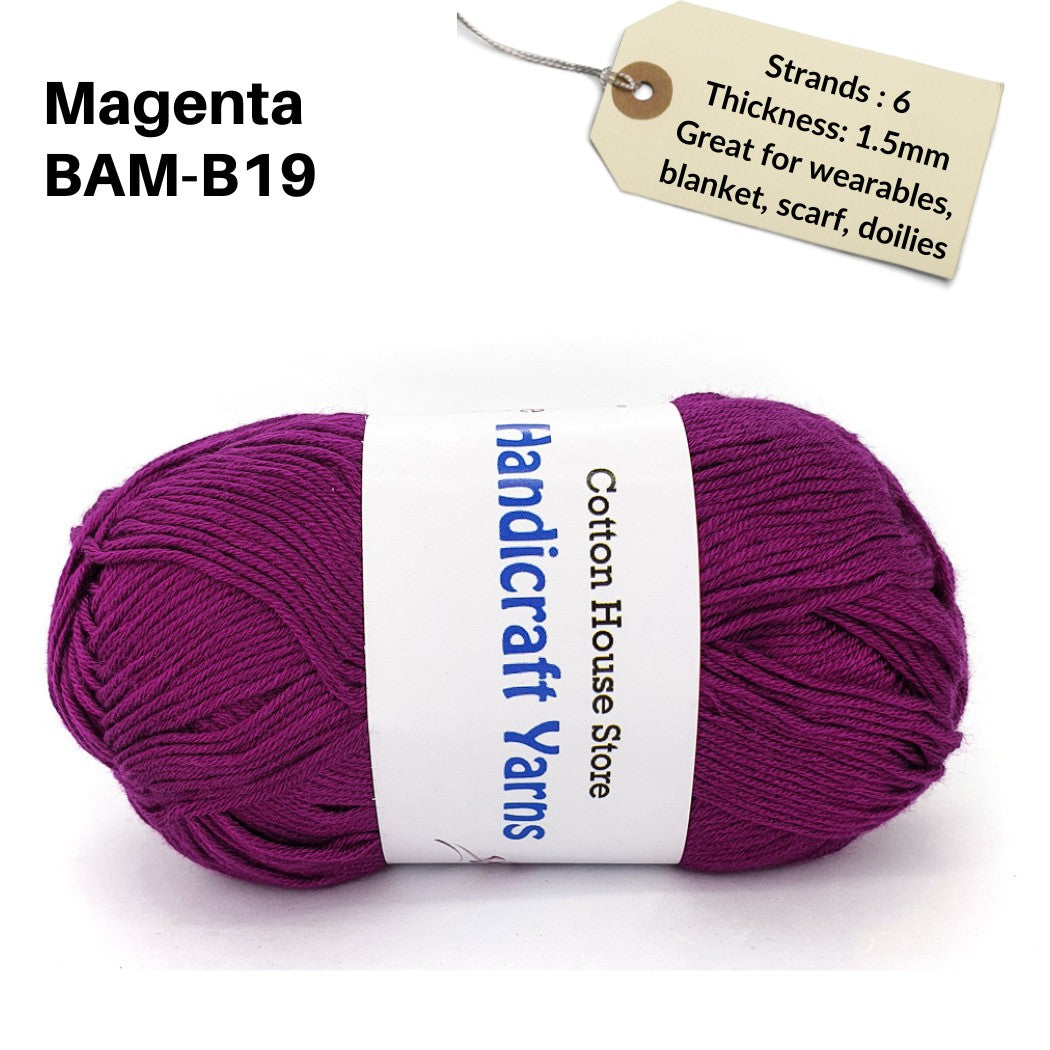 Bamboo 50g 40-50g 6 Strands 1.5mm Halus Nipis Benang Kait Yarn BAM