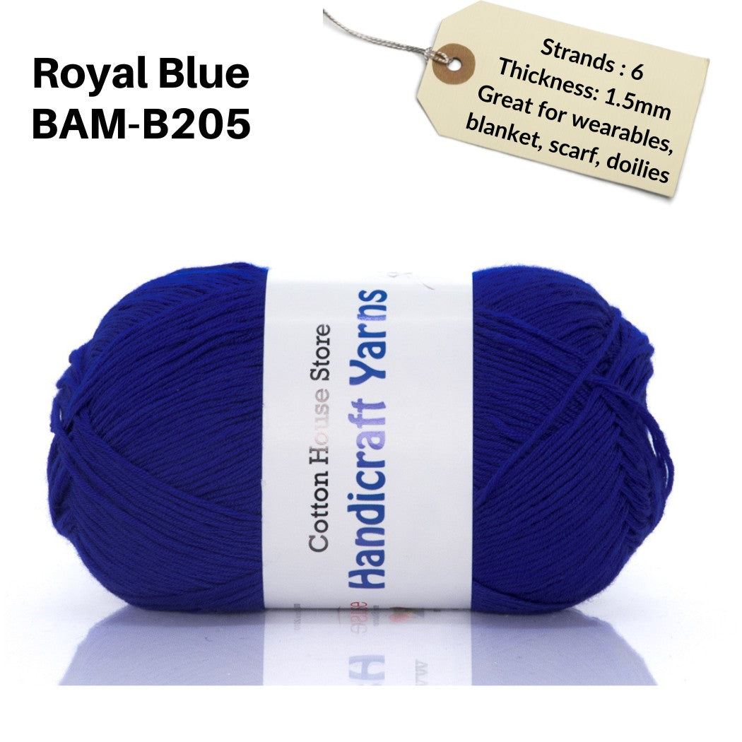 Bamboo 50g 40-50g 6 Strands 1.5mm Halus Nipis Benang Kait Yarn BAM