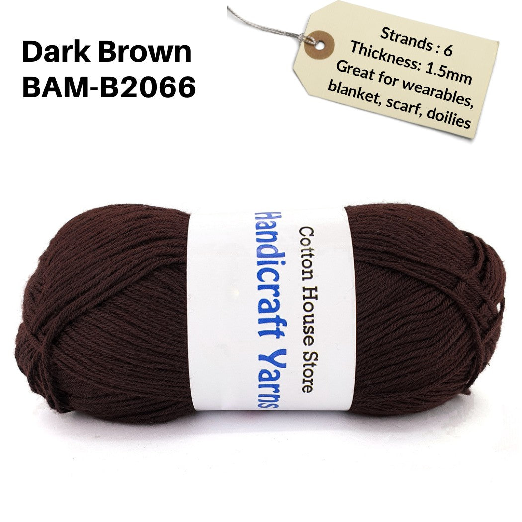 Bamboo 50g 40-50g 6 Strands 1.5mm Halus Nipis Benang Kait Yarn BAM