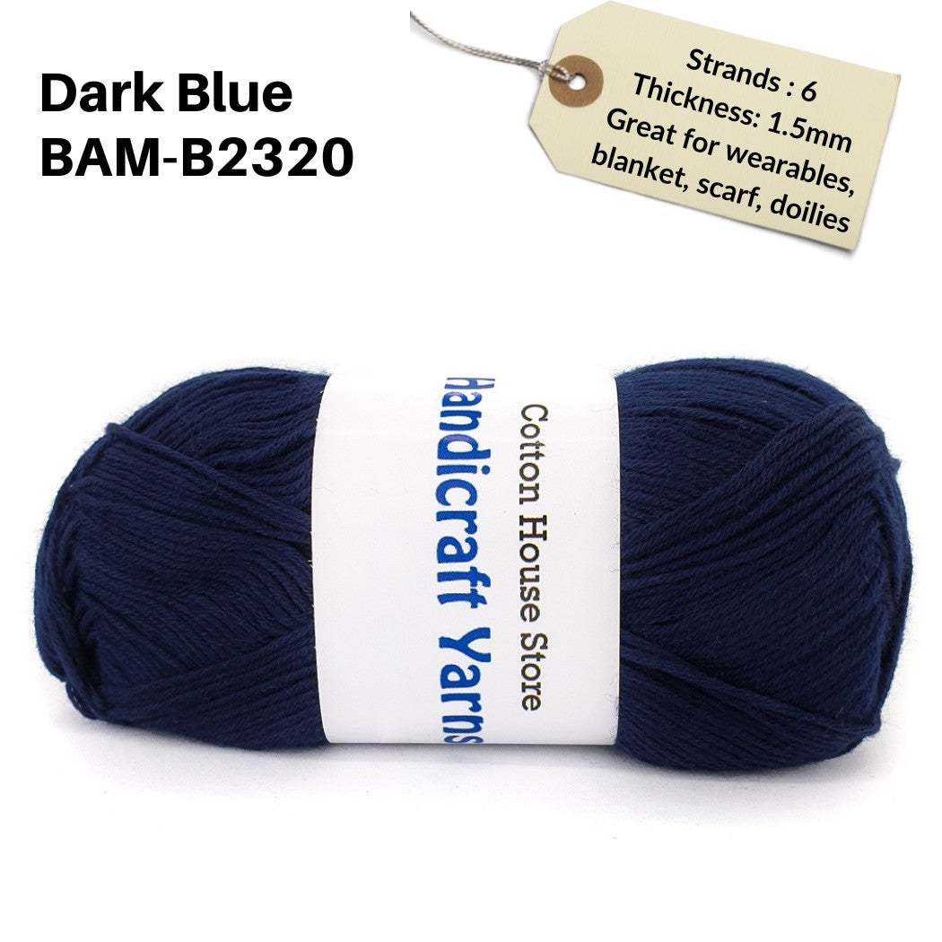 Bamboo 50g 40-50g 6 Strands 1.5mm Halus Nipis Benang Kait Yarn BAM