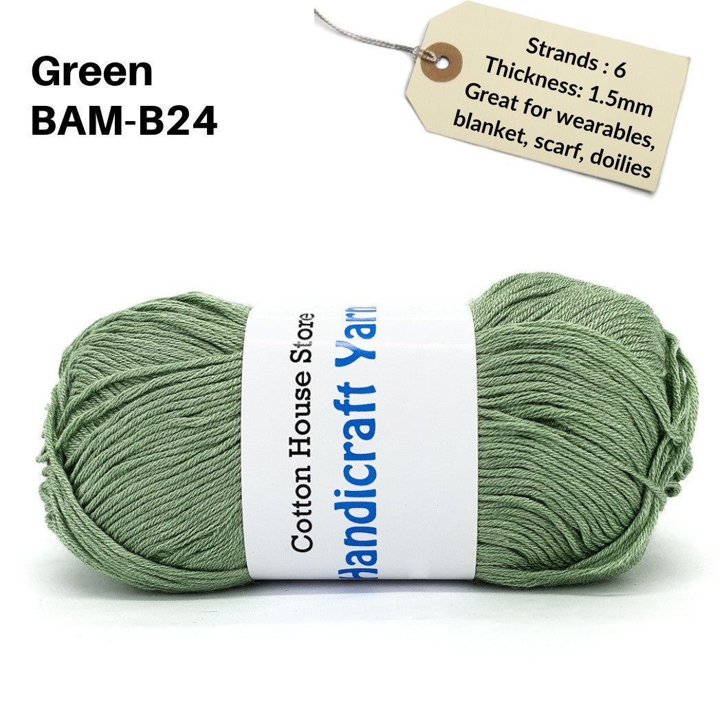 Bamboo 50g 40-50g 6 Strands 1.5mm Halus Nipis Benang Kait Yarn BAM
