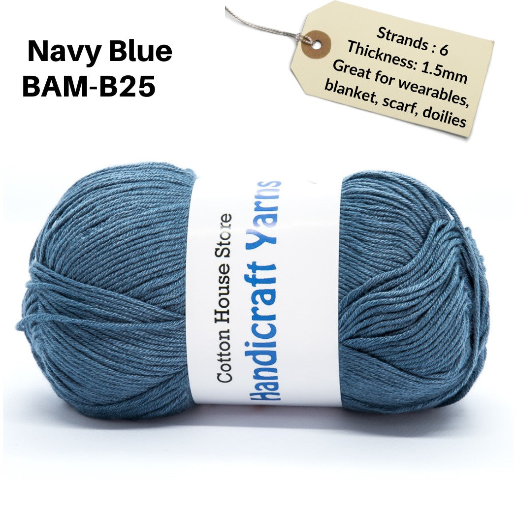Bamboo 50g 40-50g 6 Strands 1.5mm Halus Nipis Benang Kait Yarn BAM