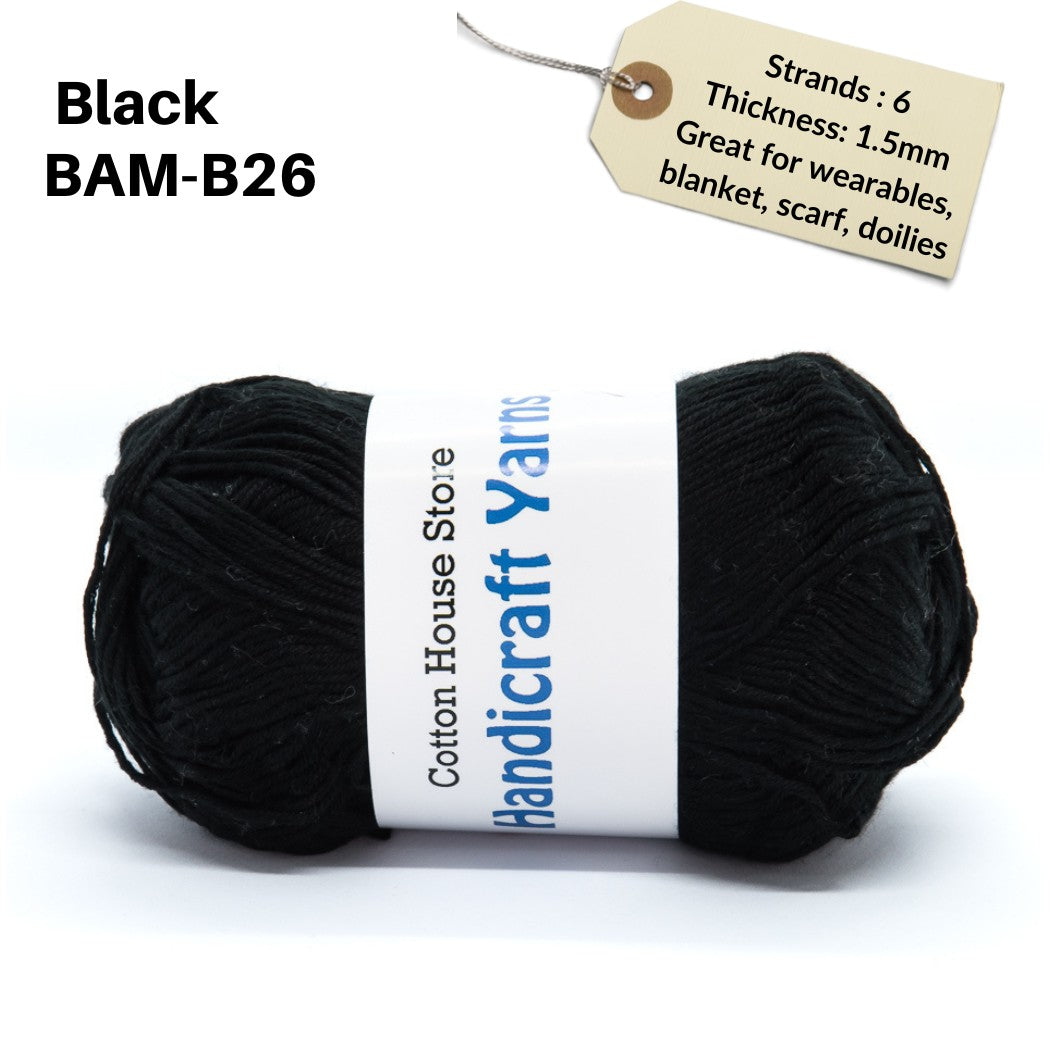 Bamboo 50g 40-50g 6 Strands 1.5mm Halus Nipis Benang Kait Yarn BAM
