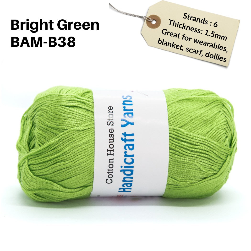 Bamboo 50g 40-50g 6 Strands 1.5mm Halus Nipis Benang Kait Yarn BAM