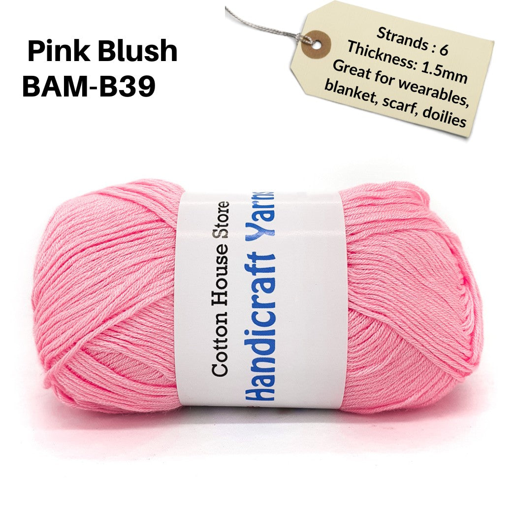 Bamboo 50g 40-50g 6 Strands 1.5mm Halus Nipis Benang Kait Yarn BAM
