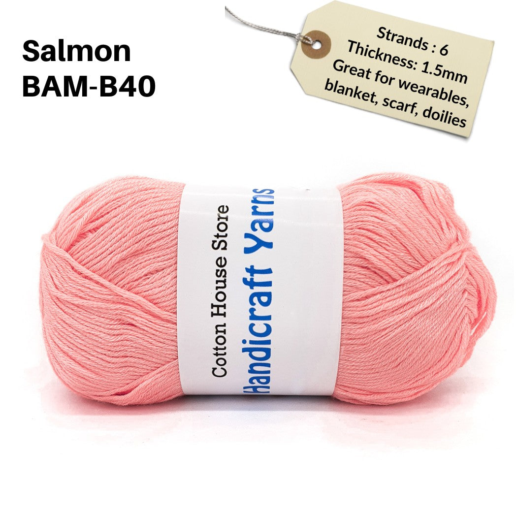 Bamboo 50g 40-50g 6 Strands 1.5mm Halus Nipis Benang Kait Yarn BAM