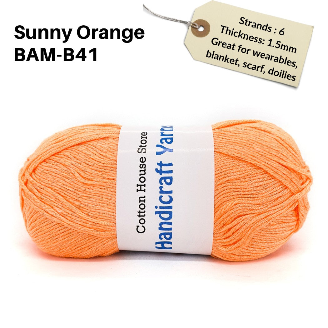 Bamboo 50g 40-50g 6 Strands 1.5mm Halus Nipis Benang Kait Yarn BAM