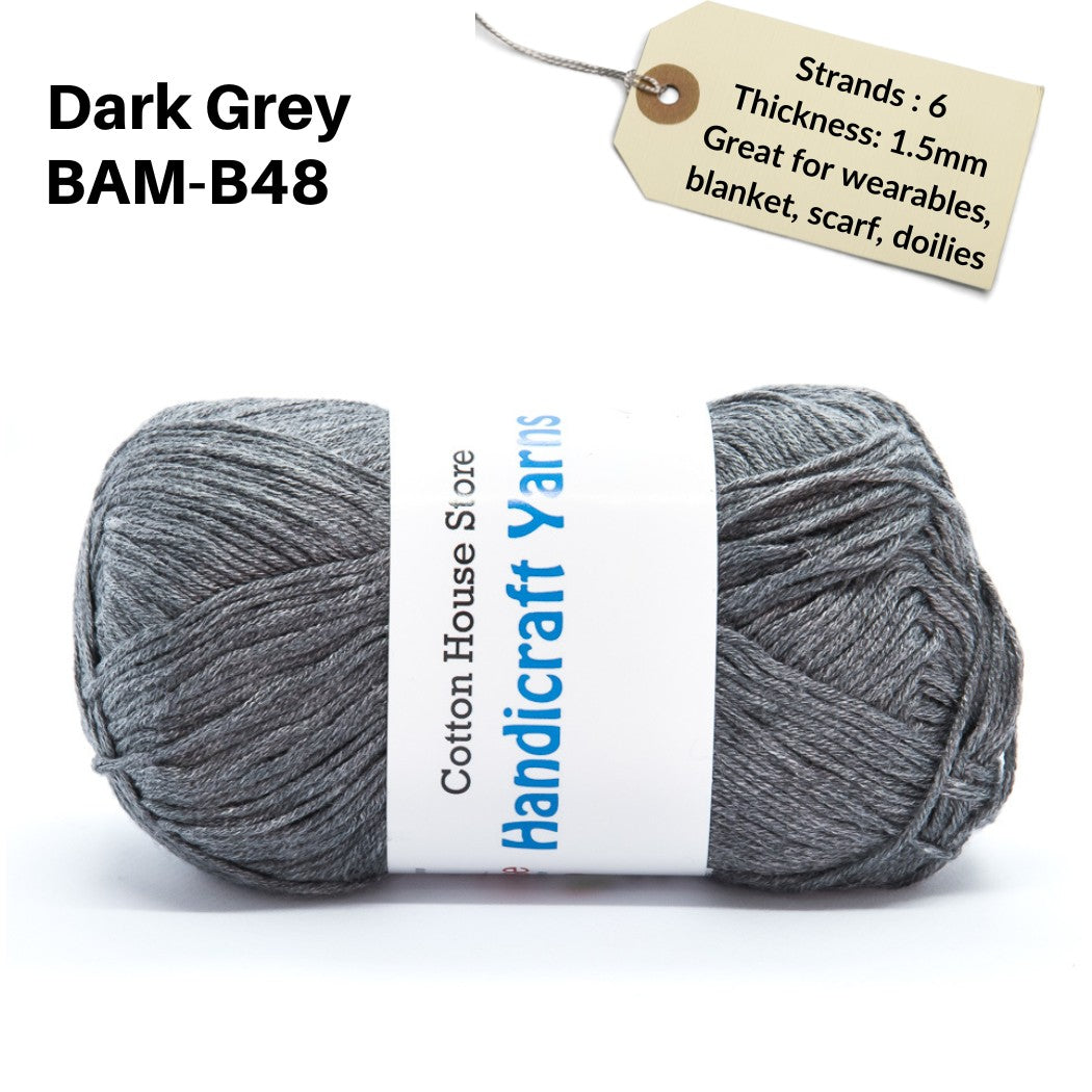 Bamboo 50g 40-50g 6 Strands 1.5mm Halus Nipis Benang Kait Yarn BAM