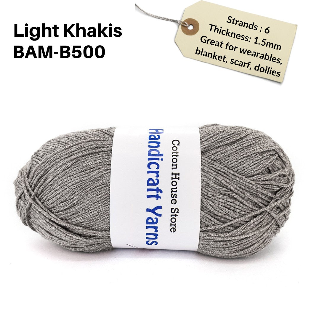 Bamboo 50g 40-50g 6 Strands 1.5mm Halus Nipis Benang Kait Yarn BAM