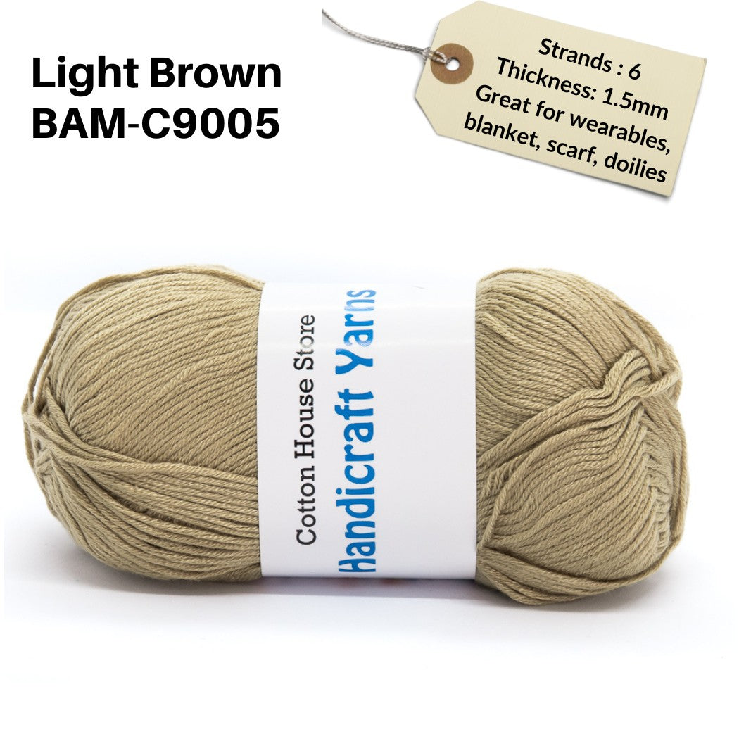 Bamboo 50g 40-50g 6 Strands 1.5mm Halus Nipis Benang Kait Yarn BAM