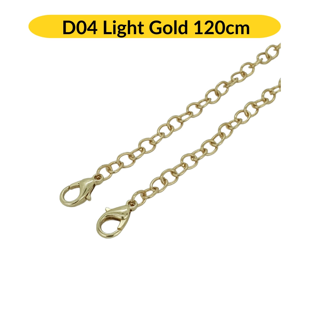 Purse Chain Handle Metal 40cm 60cm 100cm 120cm Gold Silver Black Tone DIY Bag Making Beg Rantai Besi