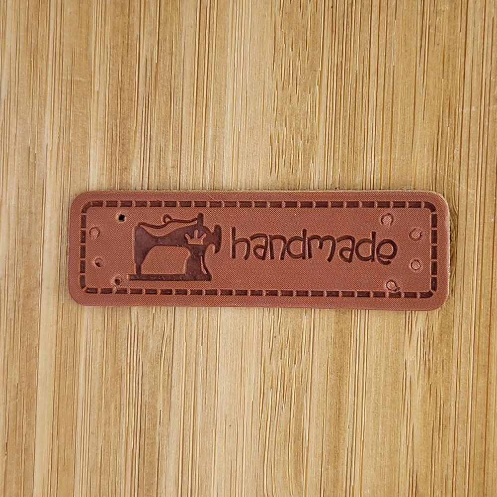 Labels PU Leather Handmade 55mm x 15mm (5pcs) Label Tag Brown Black DIY Bag Beg Craft