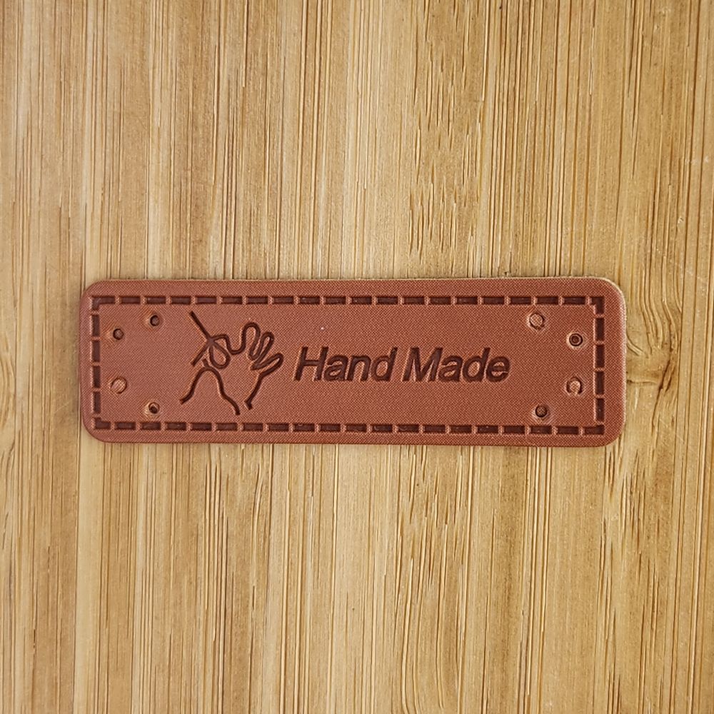 Labels PU Leather Handmade 55mm x 15mm (5pcs) Label Tag Brown Black DIY Bag Beg Craft