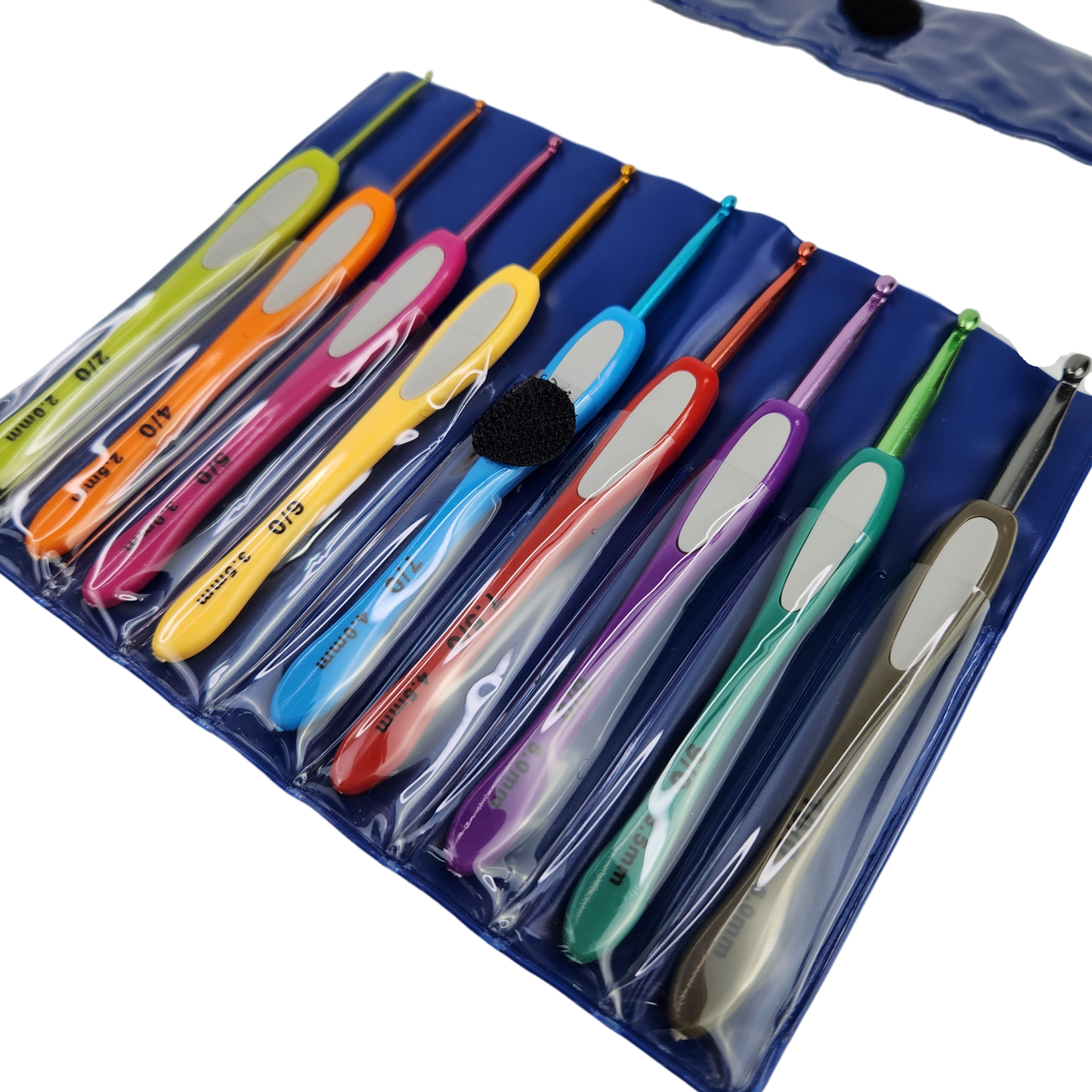 9 pcs Colorful Crochet Hook Set with Handle2.0-6.0mm Set (Clear Case) Jarum Kait