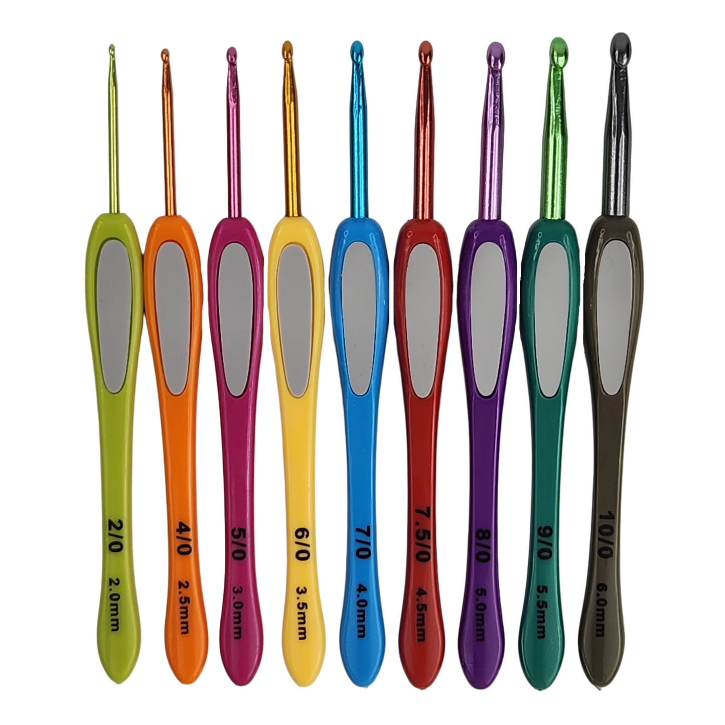 9 pcs Colorful Crochet Hook Set with Handle2.0-6.0mm Set (Clear Case) Jarum Kait