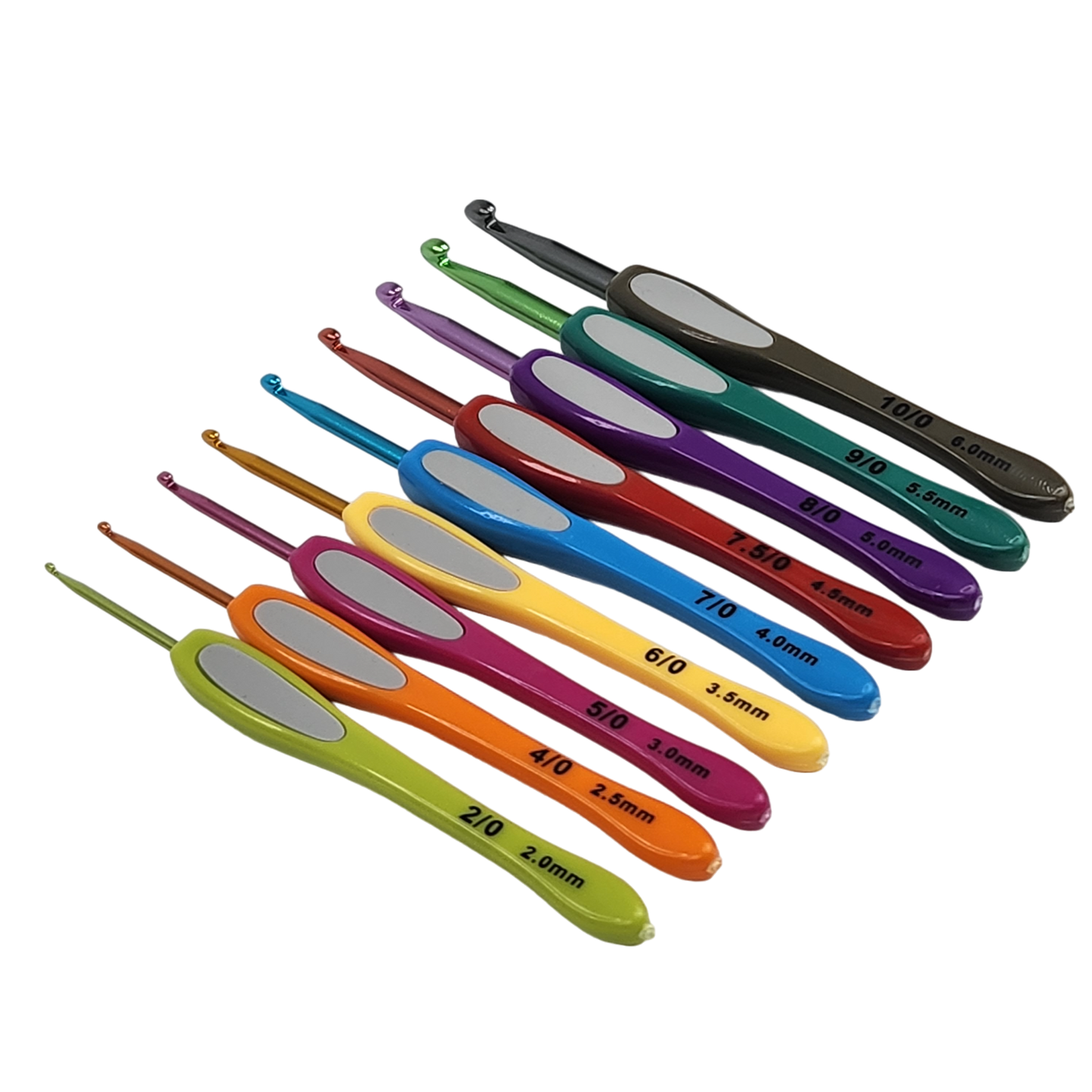 9 pcs Colorful Crochet Hook Set with Handle2.0-6.0mm Set (Clear Case) Jarum Kait