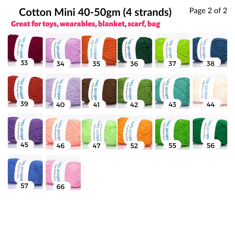 Cotton Mini 40-50g 4ply 1.5mm Milk Cotton Amigurumi Baby Benang Kait Yarn CMN