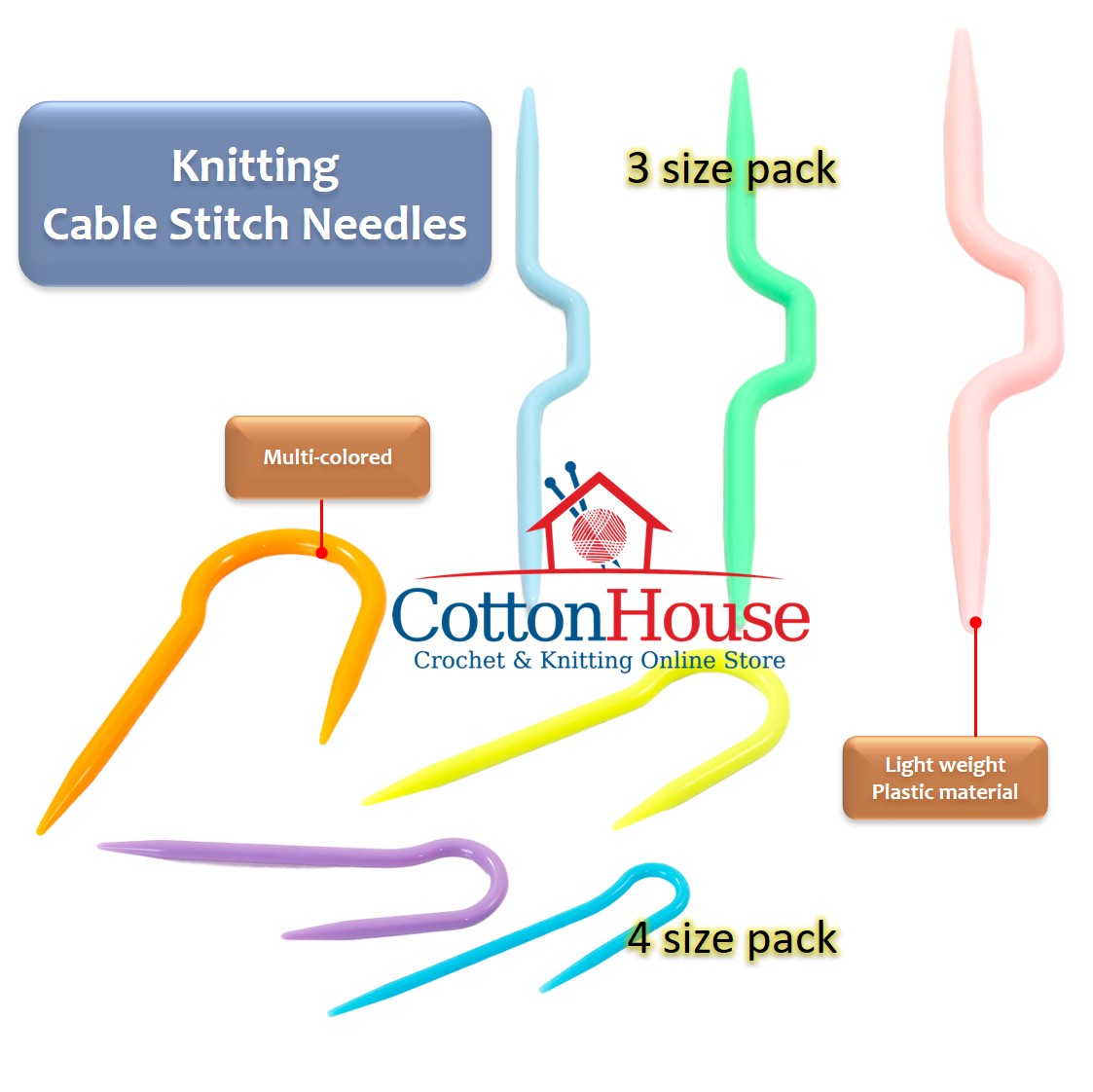 Cable Stitch Needles 3 & 4 Size Knitting Kait