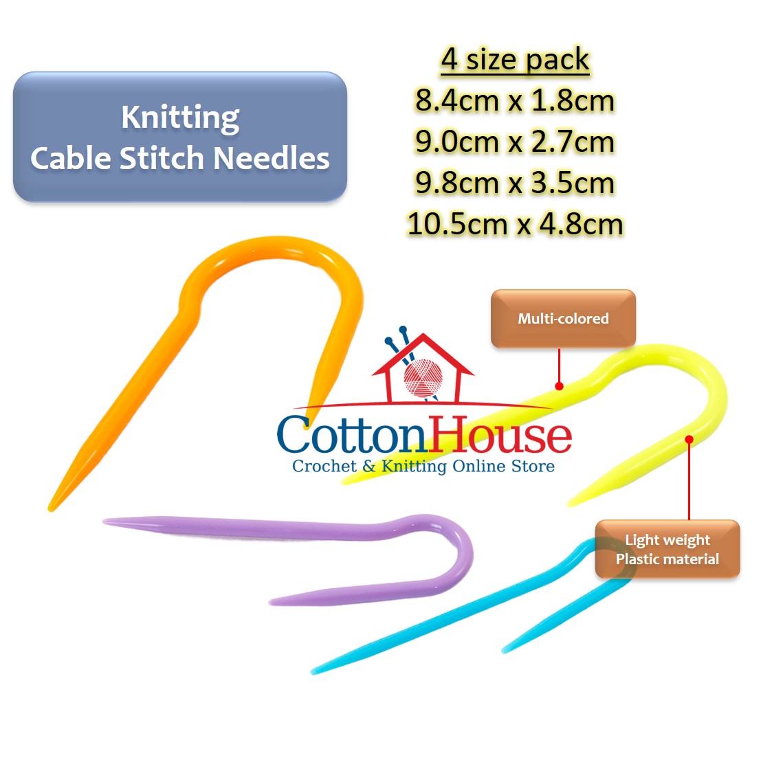 Cable Stitch Needles 3 & 4 Size Knitting Kait