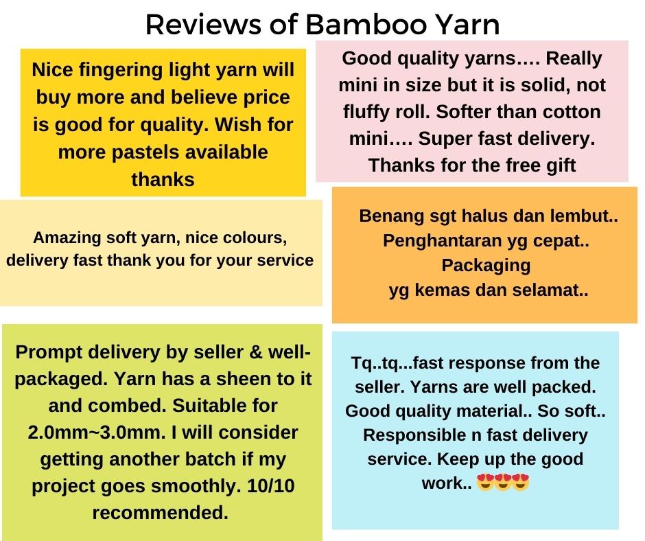 Bamboo 50g 40-50g 6 Strands 1.5mm Halus Nipis Benang Kait Yarn BAM