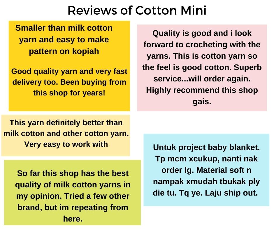 Cotton Mini 40-50g 4ply 1.5mm Milk Cotton Amigurumi Baby Benang Kait Yarn CMN