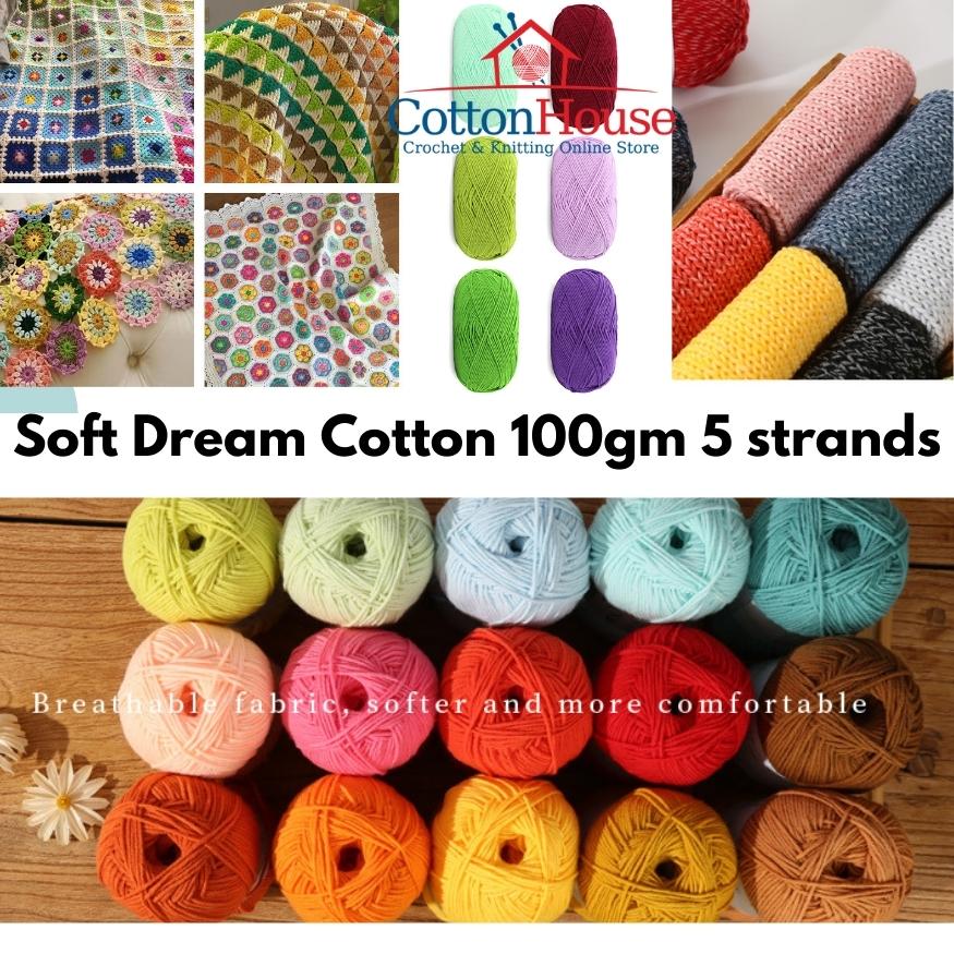 Soft Dream Cotton 100gm 2mm 5 ply Page02 Benang Kait Yarn SDC