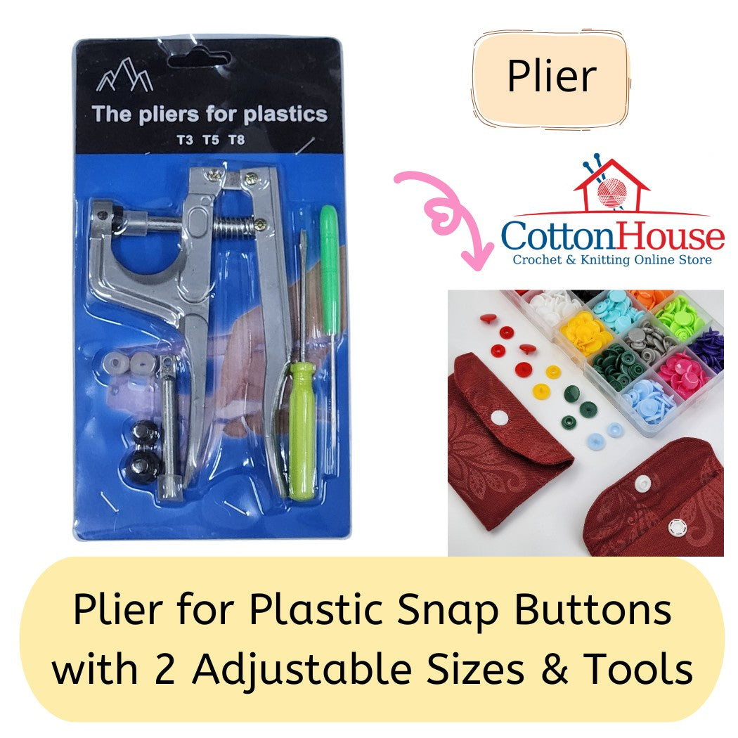 T5 12.5mm Snap Button Plastic And Plier Butang Ketip Plastik Set 150