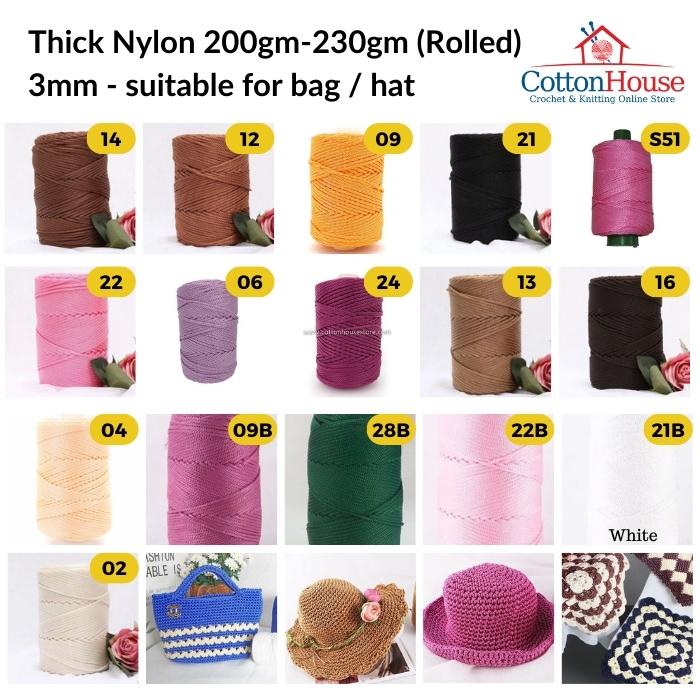Thick Nylon 3mm Benang Tali Tebal PP 200-230gm Gulung Rolled Kait Page01 TNY Clearance NOT RESTOCK