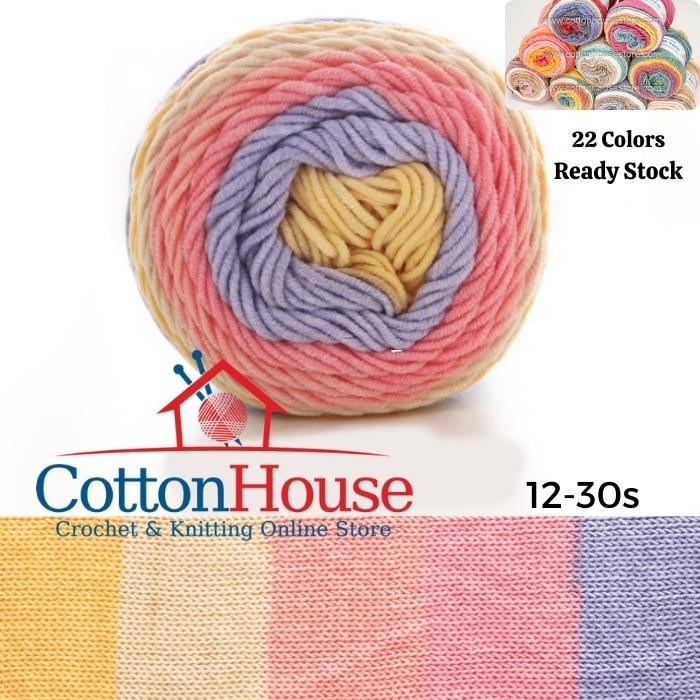 Rainbow Cotton Cake 100g 2mm 5ply Benang Kait Yarn Page1 CCK A01