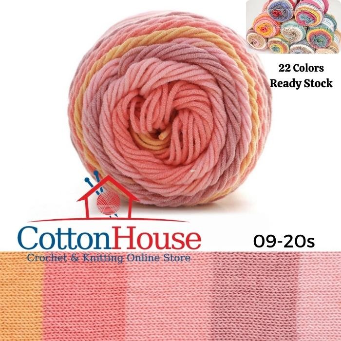 Rainbow Cotton Cake 100g 2mm 5ply Benang Kait Yarn Page1 CCK A01