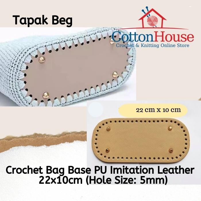 Bag Base PU Leather 22cmx10cm Imitation Leather DIY Tapak Beg Craft Making