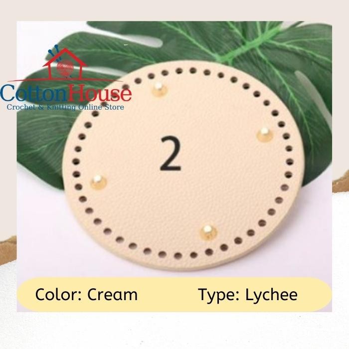 Bag Base PU Leather 15cmx15cm Circle Round Bulat Imitation Leather DIY Tapak Beg Craft Making
