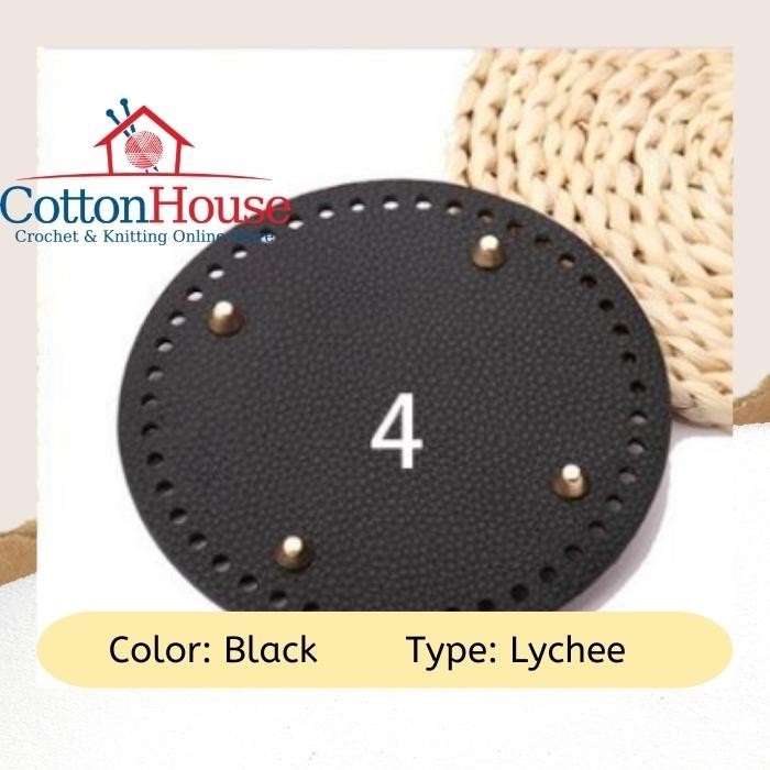 Bag Base PU Leather 15cmx15cm Circle Round Bulat Imitation Leather DIY Tapak Beg Craft Making